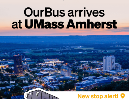New OurBus stop for UMass Amherst: Haigis Mall