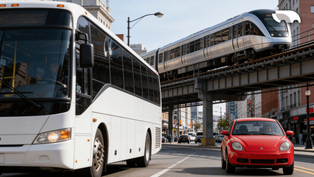 bus vs. car vs. train 