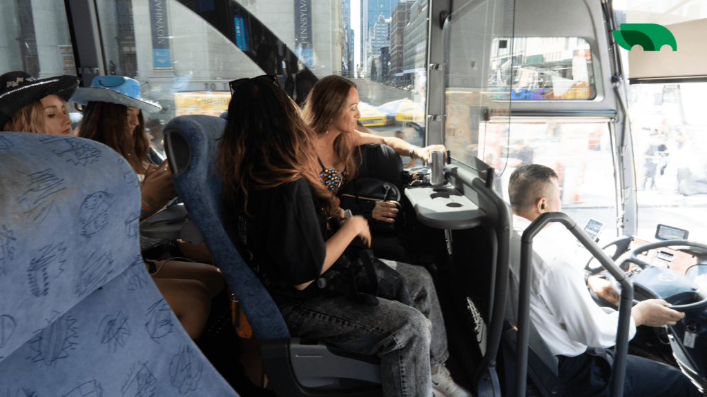 boarding a bus